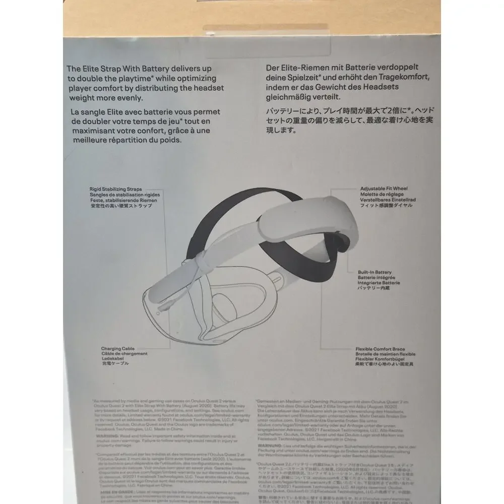 Meta Oculus Quest 2 Elite Strap VR Headset Controller W/Battery NEW Sealed Box..